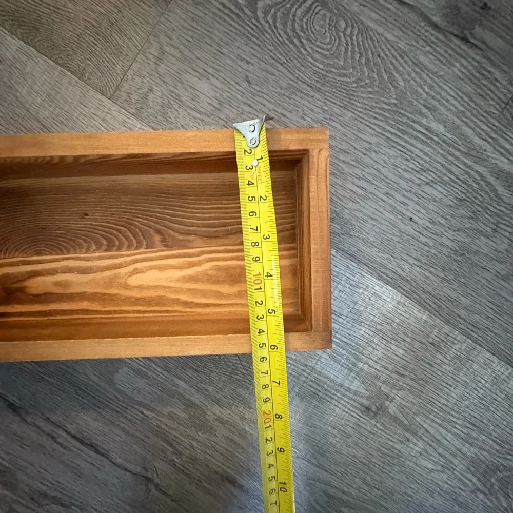 Wooden toilet tank box with two sayings